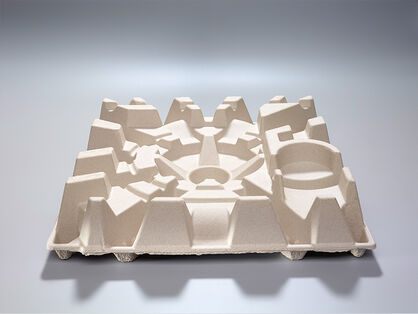 Development and production of moulded fibre parts made from recycled material